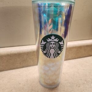 Starbucks Iridescent Mermaid/ Siren Scales Tumbler 24oz Used No Straw